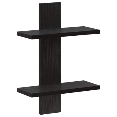 Væghylde Sort eg 30 x 13,5 x 43 cm Konstrueret træ