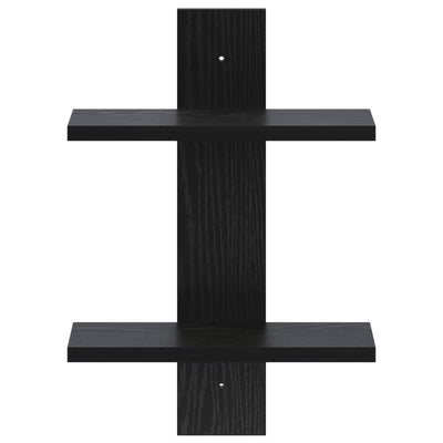 Væghylde Sort eg 30 x 13,5 x 43 cm Konstrueret træ