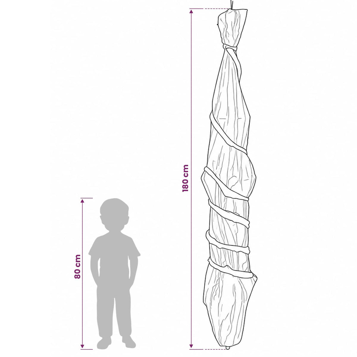 Hængende kokon-lig SPOOKA Lys grøn 180 cm Skum