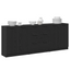 Sideboard 3 stk. Sort eg 180 x 30 x 70 cm Konstrueret træ