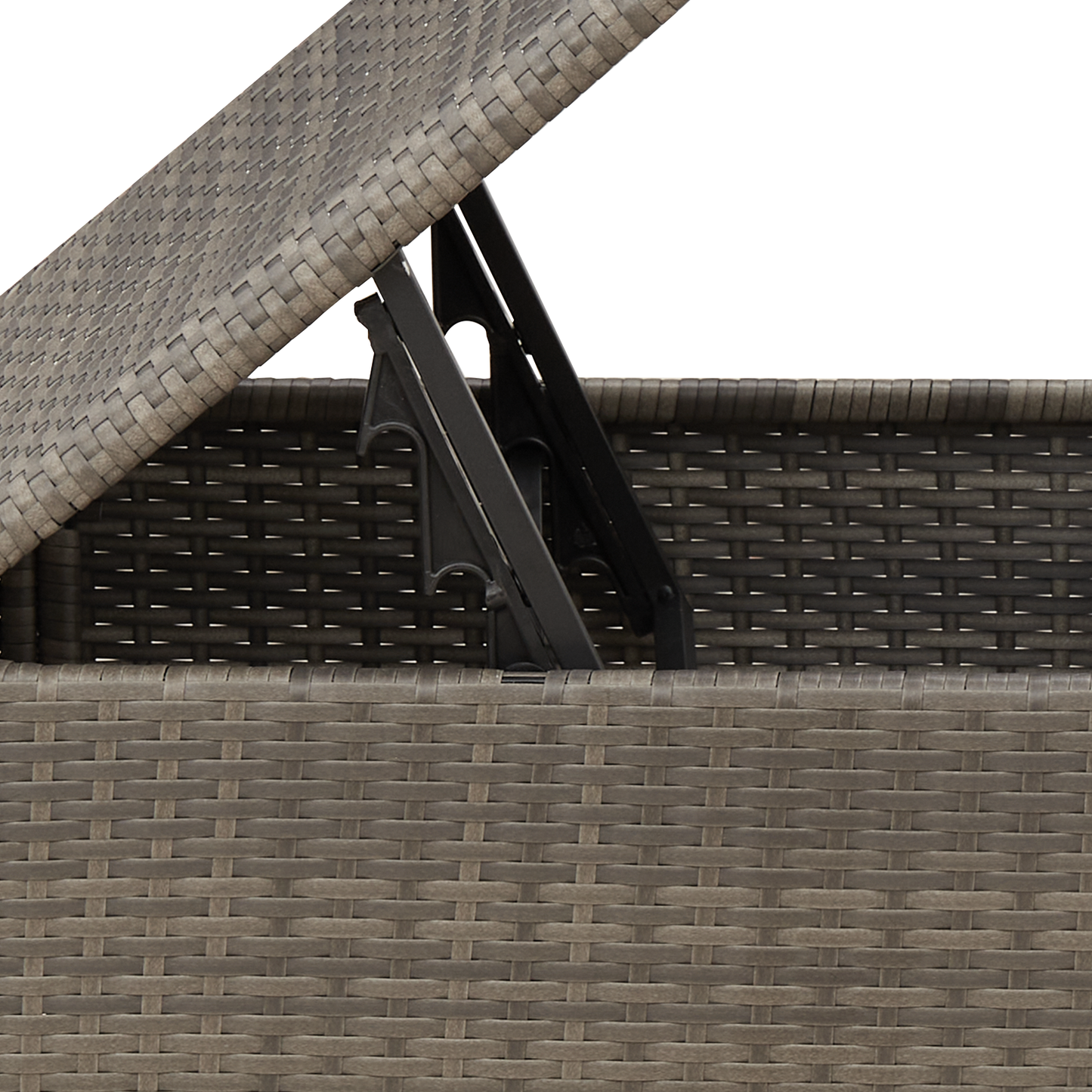 Havefodskammel med pude Grå 55 x 55 x 37 cm polyrattan