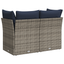 Havemøbelsofa med pude Grå 124 x 62 x 69 cm Poly rattan
