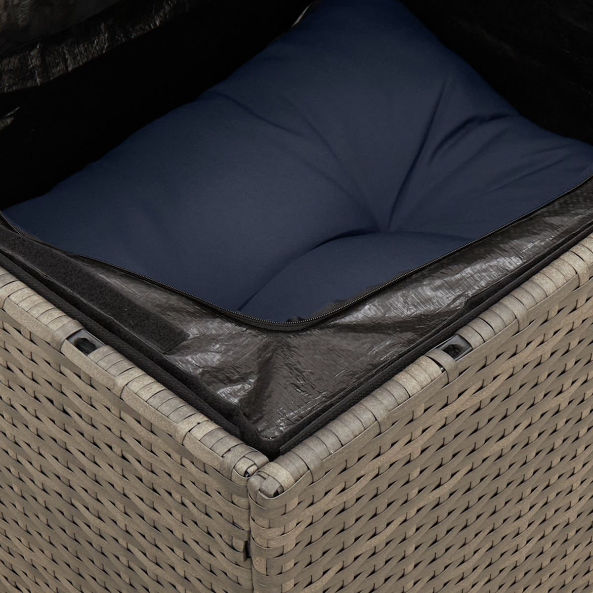 Havemøbelsofa med pude Grå 172 x 62 x 69 cm Poly rattan