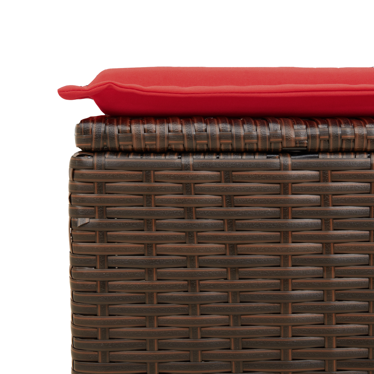 haveskammel med hynde brun 55x55x37 cm polyrattan