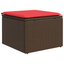 haveskammel med hynde brun 55x55x37 cm polyrattan