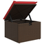 haveskammel med hynde brun 55x55x37 cm polyrattan