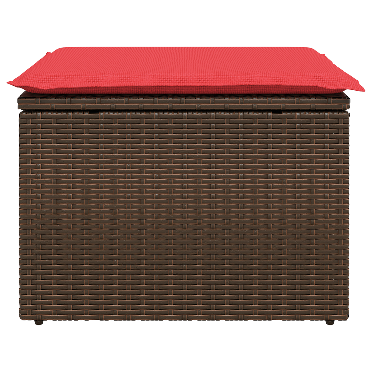 haveskammel med hynde brun 55x55x37 cm polyrattan