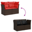 havesofa med hynder 2-personers brun polyrattan