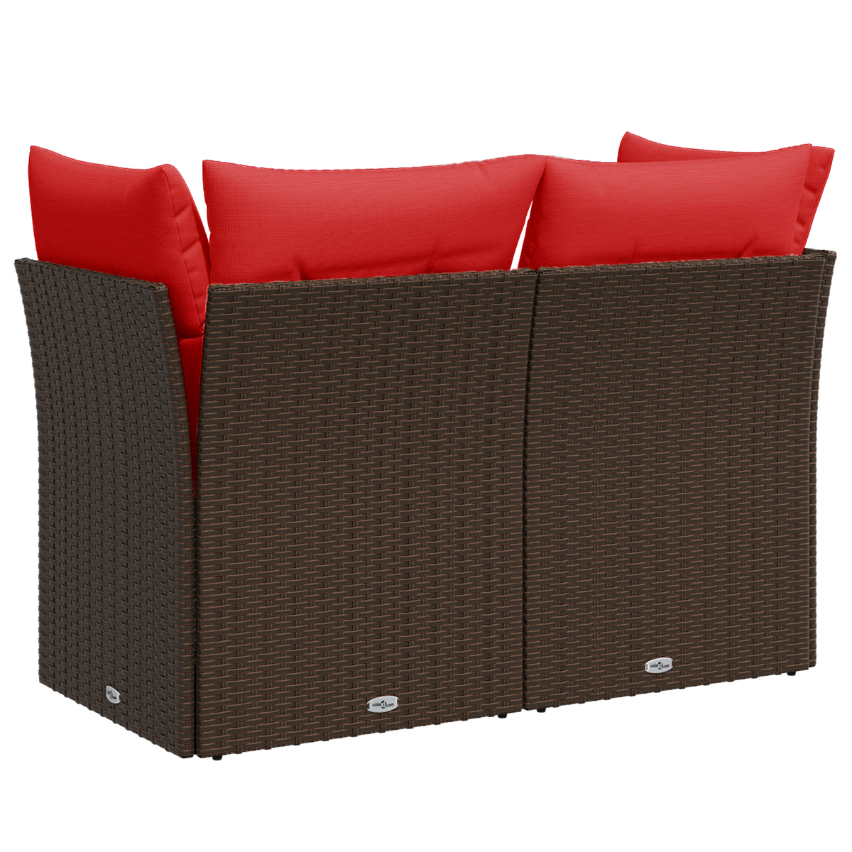 havesofa med hynder 2-personers brun polyrattan