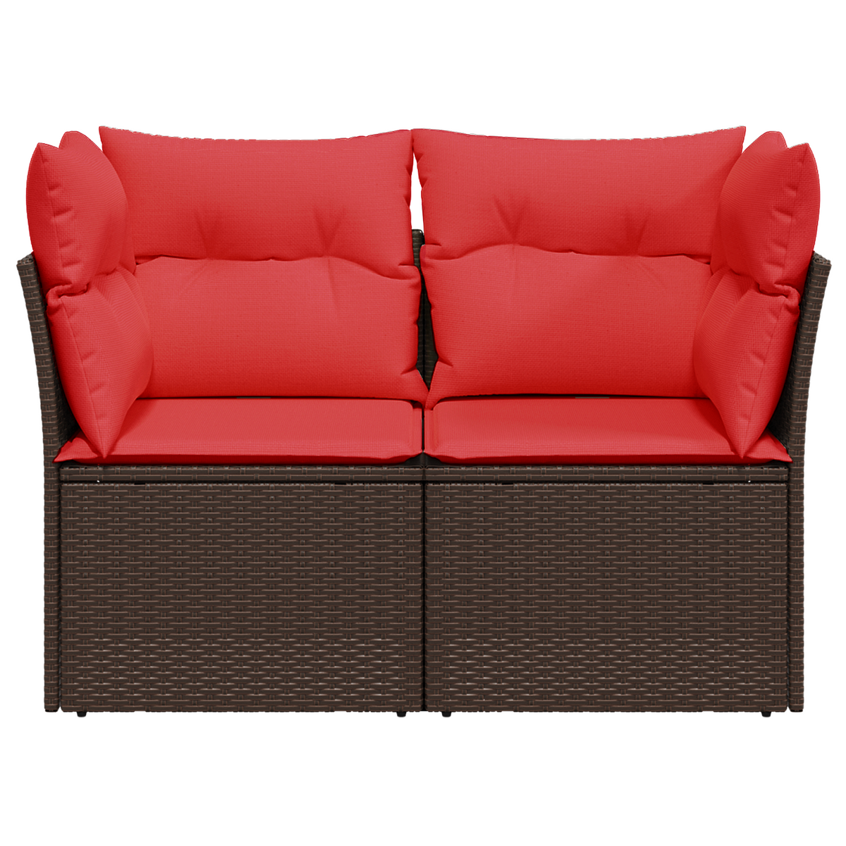 havesofa med hynder 2-personers brun polyrattan