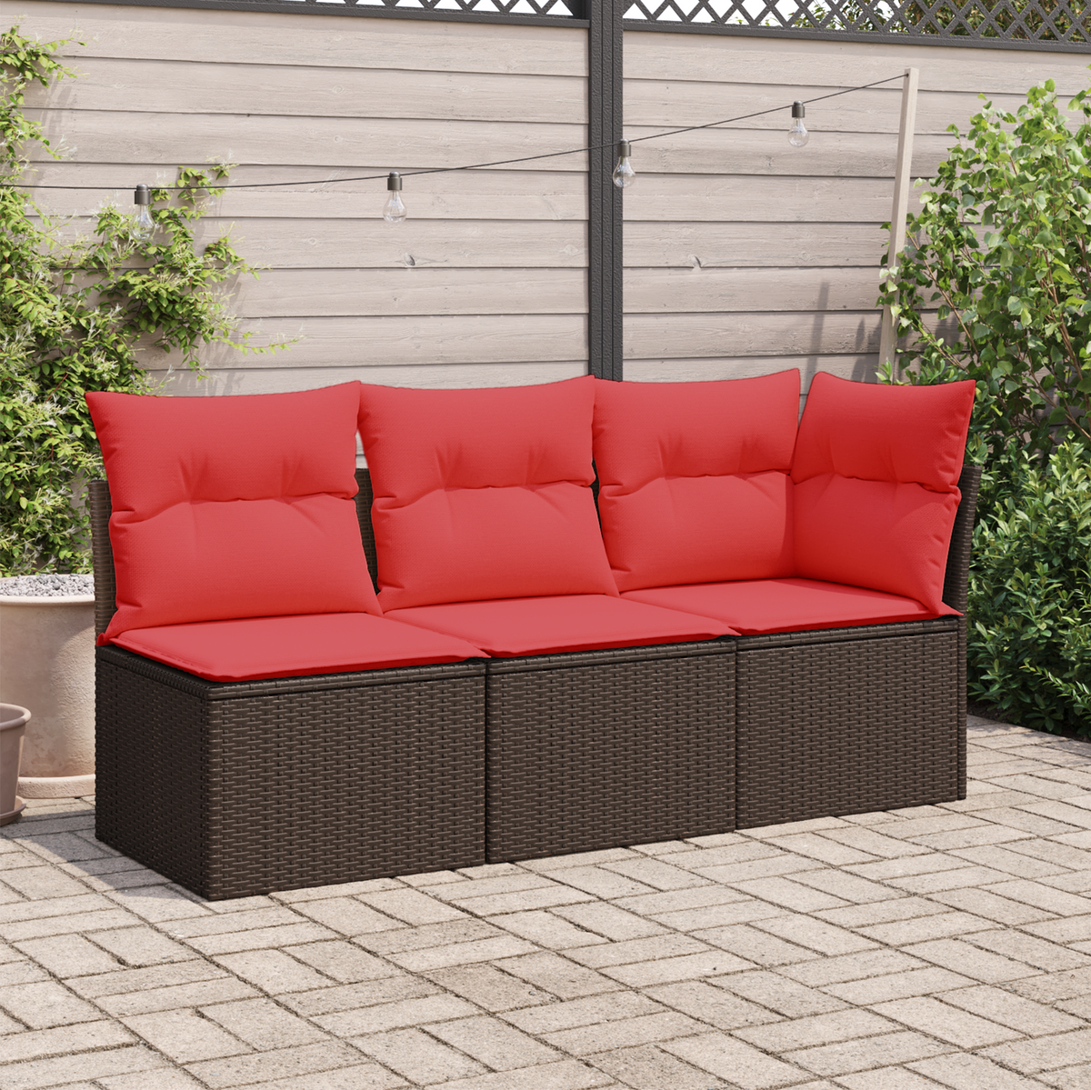 | Havemøbelsofa | med pude Brun 172 x 62 x 69 cm Poly rattan