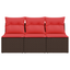 | Havemøbelsofa | med pude Brun 165 x 62 x 69 cm Poly rattan