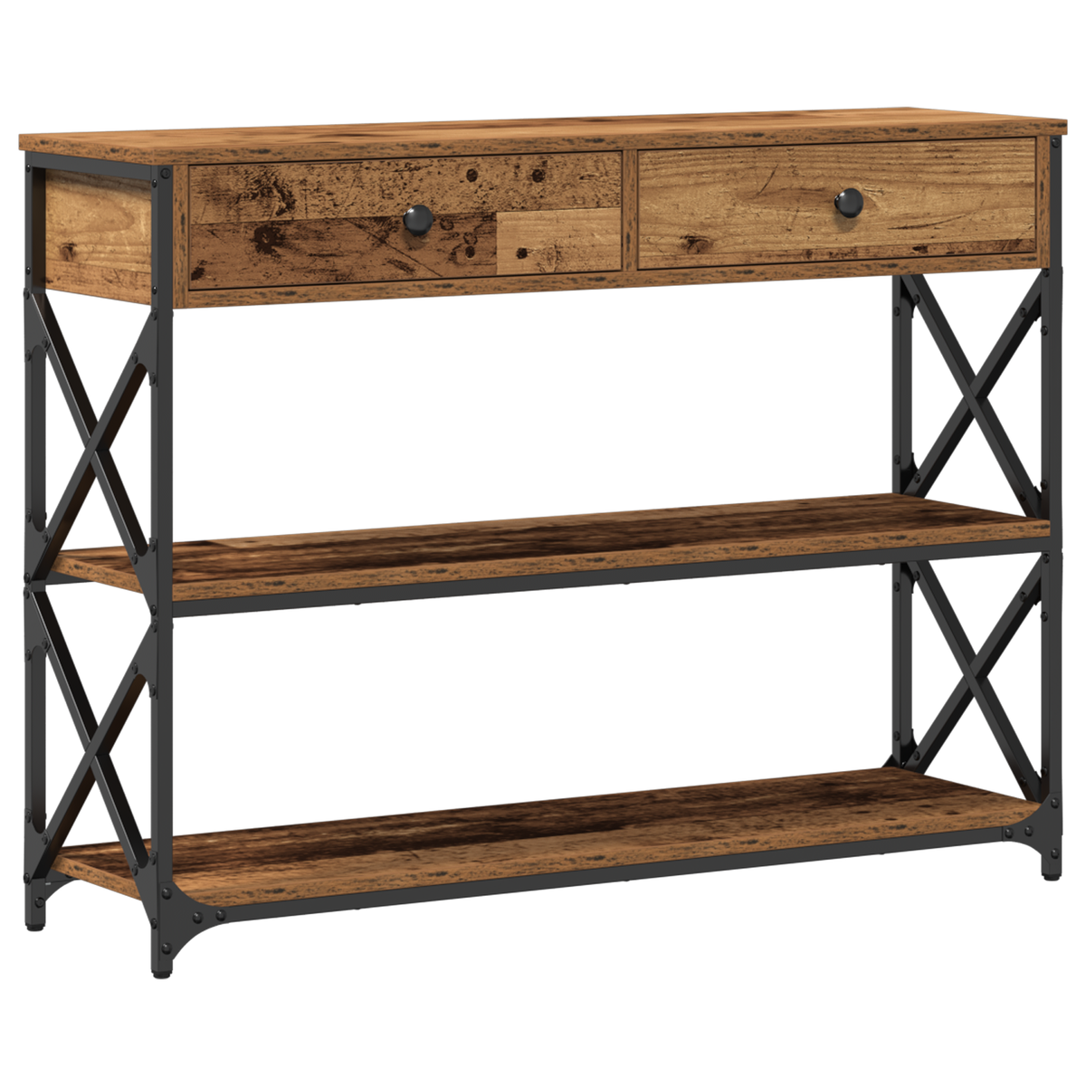 Konsol Bord Gammelt træ 100 x 28 x 75 cm Laminat træ og metal