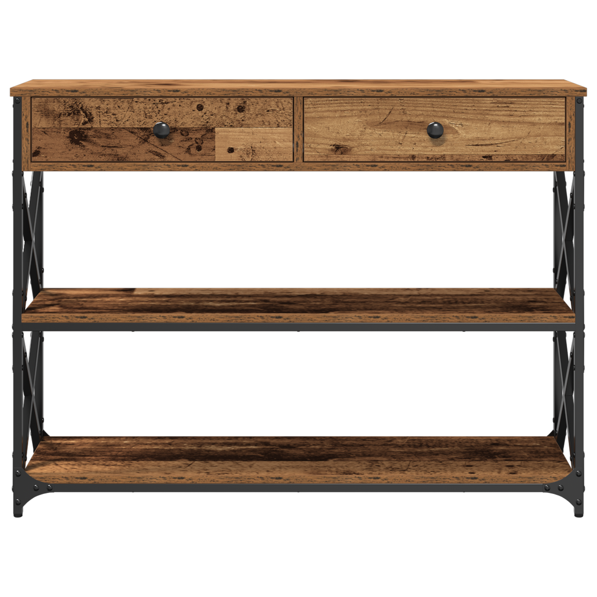 Konsol Bord Gammelt træ 100 x 28 x 75 cm Laminat træ og metal