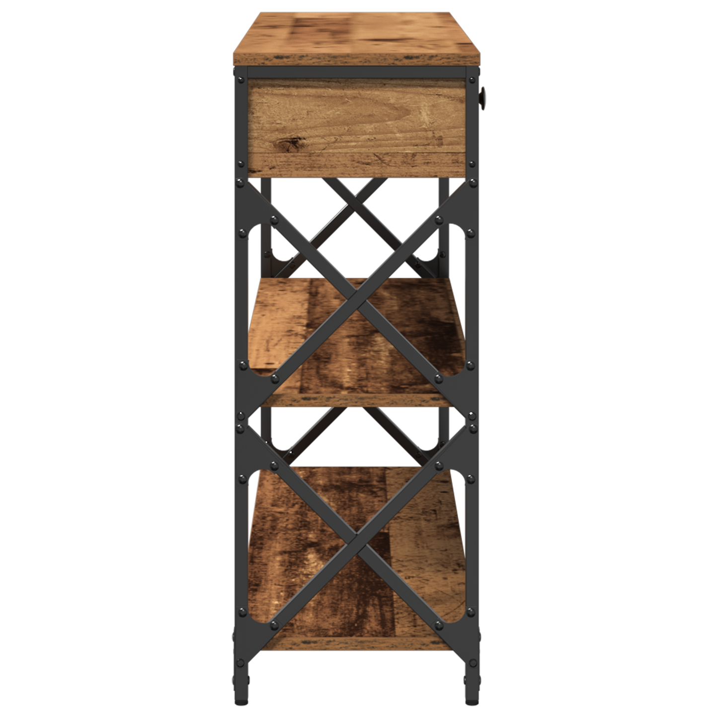 Konsol Bord Gammelt træ 100 x 28 x 75 cm Laminat træ og metal